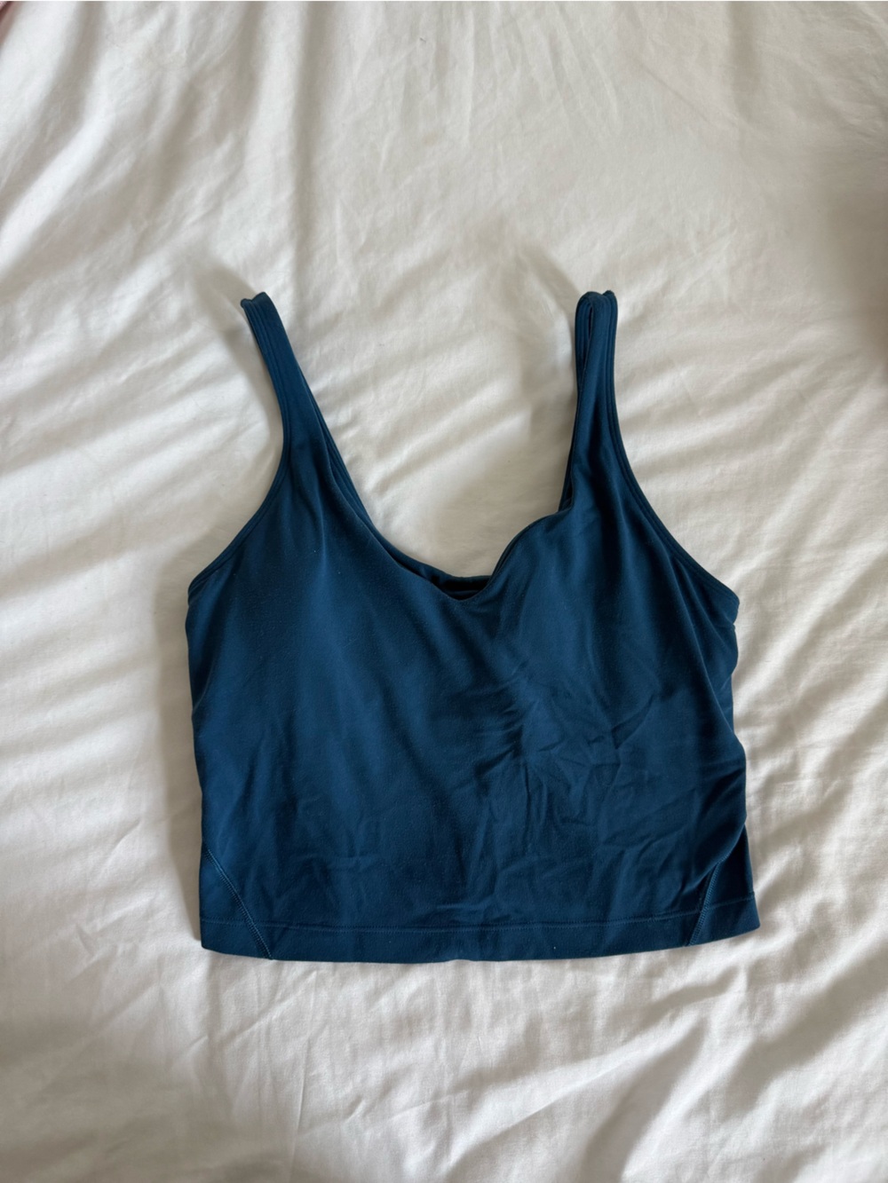 lululemon athletica Deep Teal Scoop Crop Tank